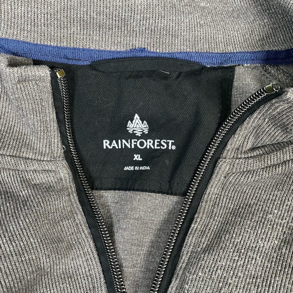 Rainforest Men’s Brushed Knit Gray Quarter Zip Pullover Size  XL - Picture 2 of 8